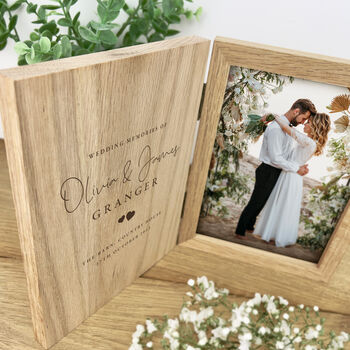 Personalised Wedding Script Text Book Photo Frame, 2 of 6