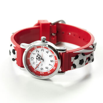 Personalised Kid's Red Football Watch, 9 of 11
