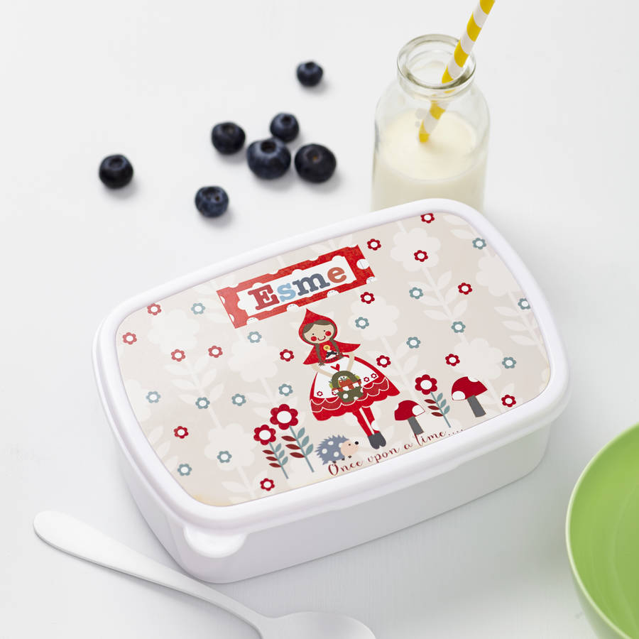 Girls Personalised Little Red Riding Hood Lunch Box By Tillie Mint