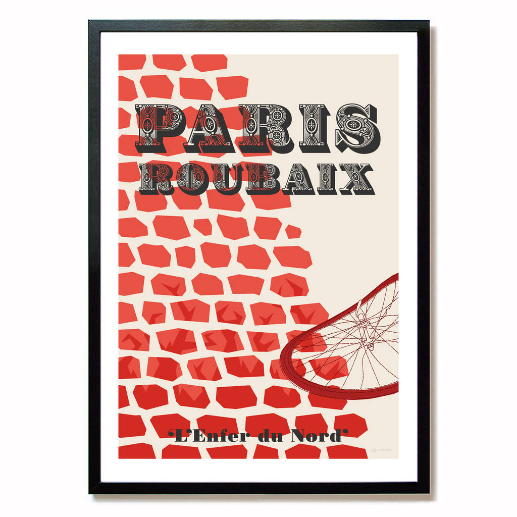 Cycling Monuments Print, 'Paris Roubaix', 1 of 9