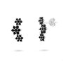 Black Crystal Flower Ear Climbers, thumbnail 2 of 5