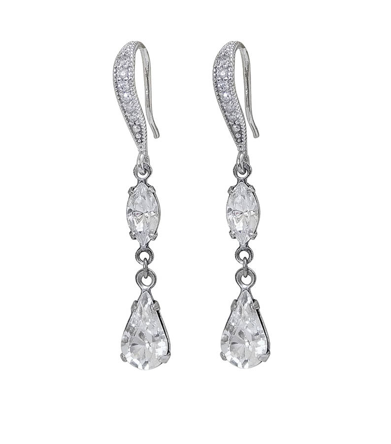 rhinestone long drop earrings by katherine swaine | notonthehighstreet.com