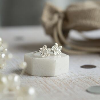 Thank You For Helping Me Grow Silver Cz Earrings, 2 of 4
