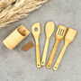 Bamboo Wood Kitchen Utensil Set With Holder, thumbnail 1 of 8