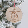 Personalised Penguin First Christmas Married Decoration, thumbnail 1 of 2