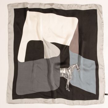 Horse Riding Square Silk Imitation Scarf For Women, 4 of 5