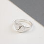 Script Initials Round Silver Signet Ring, thumbnail 7 of 12