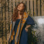 Mustard Yellow Viscose Floral And Polka Dot Scarf, thumbnail 2 of 3