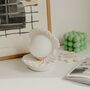White 80s Style Clam Shell Oyster Pearl Bulb Table Lamp, thumbnail 4 of 5