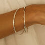 Bamboo Style Bangle In Sterling Silver, thumbnail 3 of 4