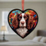 Welsh Springer Stained Glass Effect Heart Suncatcher, thumbnail 5 of 5