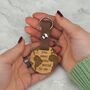 Engraved 'You Mean The World To Me' Wood Globe Keyring, thumbnail 1 of 4