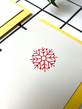 'Snowflake' Hand Embroidered Christmas Card, 3 of 3