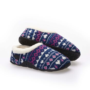 Serena Navy Pink Nordic Women's Slippers Indoor/Garden Shoes, 2 of 8