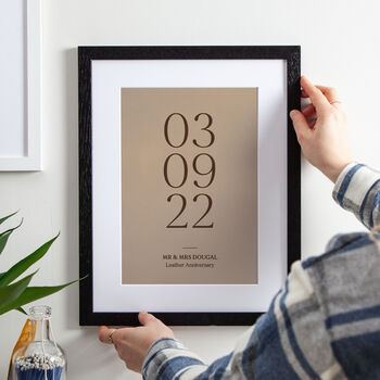 Special Date Leather Anniversary Print, 2 of 3