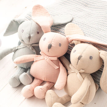 Toffee Moon Luxury Cotton Baby Blanket And Toy Rabbit, 9 of 12