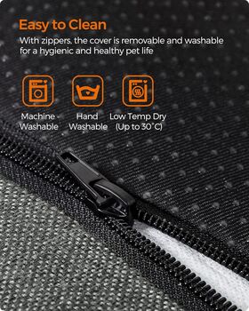 Linen Style Pet Bed Raised Sofa Bed With Washable Cover, 6 of 8