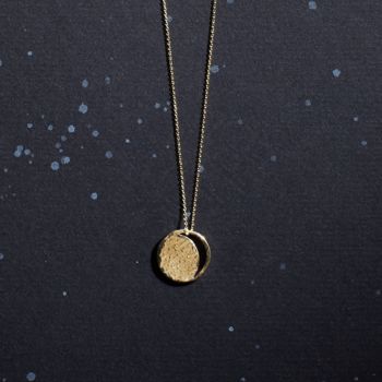 Crescent Lune Disc Pendant Necklace, 3 of 8