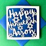 Stars Personalised Papercut Hanukkah Card, thumbnail 2 of 4