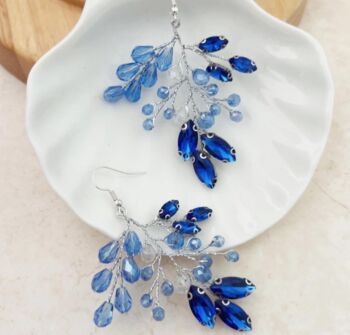 Blue Crystal Statement Earrings, 2 of 4