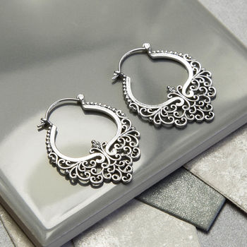 Sterling Silver Marrakesh Nights Hoops, 3 of 10