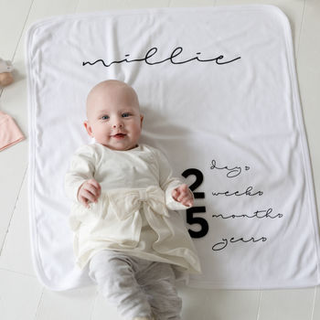 Personalised Baby Milestone Blanket, 6 of 8