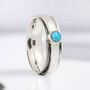 Personalised Slim Sterling Silver Opal Spinner Ring, thumbnail 1 of 8