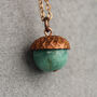 Turquoise Acorn Necklace Pendant With Amazonite Gemstone, thumbnail 1 of 6