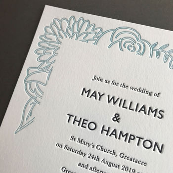 Letterpress Wedding Invitation: Botanica, 2 of 5
