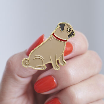 Christmas Pug Dog Pin Badge, 2 of 12