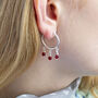 Triple Birthstone Huggie Hoop Earrings, thumbnail 9 of 12