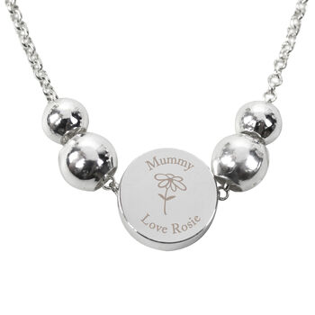 Personalised Silver Tone Flower Disc Bracelet, 5 of 5