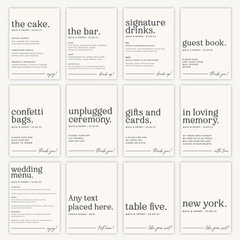 Signature Drinks Wedding Sign A4 Sturdy Modern Serif, 3 of 5