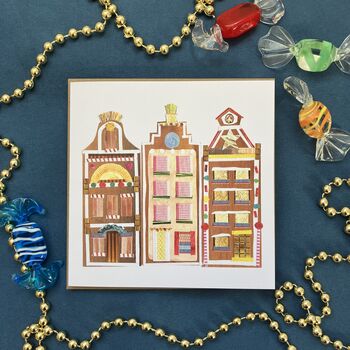 Gingerbread Houses Christmas Card Set, 3 of 5