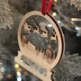 Santa's Flight Snow Globe 3D Christmas Tree Decoration, thumbnail 3 of 7