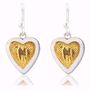 Sterling Silver And Gold Heart Earrings, thumbnail 2 of 7