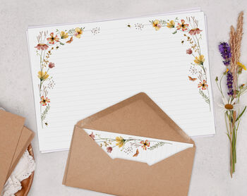 A4 Landscape Letter Writing Paper With Autumn Flower Design, 4 of 5