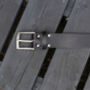 Premium Handmade Black English Leather Mens Belt, thumbnail 4 of 6