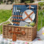 Personalised Blue Tweed Two Person Picnic Hamper, thumbnail 1 of 11