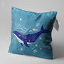 Blue Pillow Cover With Whale And Ursa Major Design, thumbnail 3 of 7