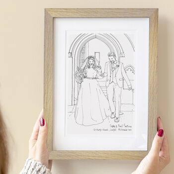 Hand Drawn Bride And Groom Sketch, 3 of 10