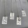 Sterling Silver Tarot Card Necklace The Lovers, thumbnail 4 of 5