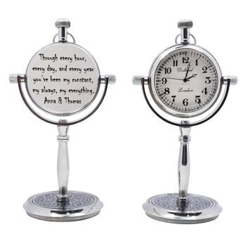 Personalised 25th Silver Anniversary Desk Clock Gift, 5 of 9