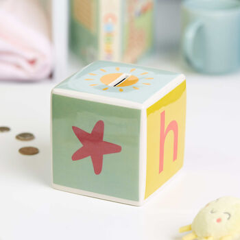 Personalised Baby Building Block Money Box, 6 of 10