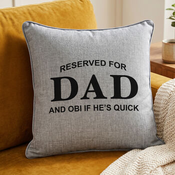 Personalised Reserved For Dad / Daddy Cushion, 2 of 6
