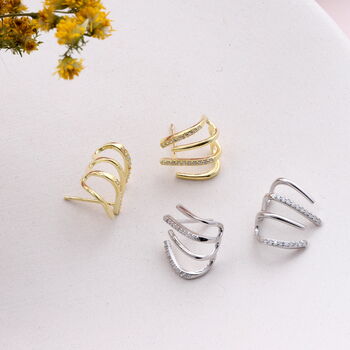 Sterling Silver Claw Earrings, 2 of 5