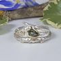 Green Sapphire And Diamond Elvish Twig Engagement Ring, thumbnail 3 of 7
