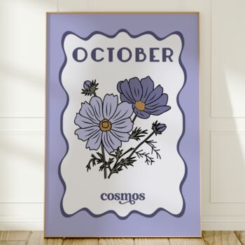Birth Month Flower Print October Cosmos, 4 of 4