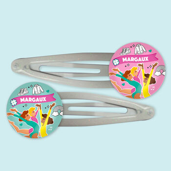 Personalised Gymnastic Fantastic Birthday Hair Clips, 2 of 3