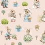 Bunny Family Blackout Lined Curtains, Blush Pink, thumbnail 4 of 4